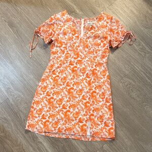 Francesca's Collections Vibrant Orange Patterned Top